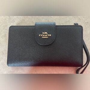 Coach Textured Black Leather Clutch